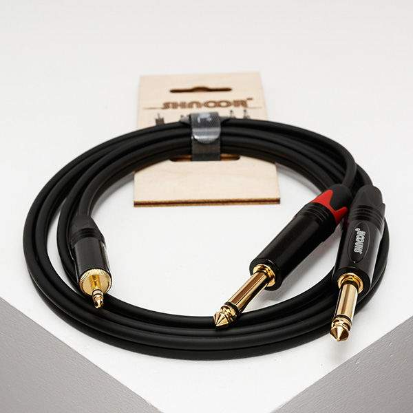 SHNOOR MJ2JM-1,5m Y-кабель 3,5 мм миниджек - 2 моно-джека 6,3 мм, 1,5м