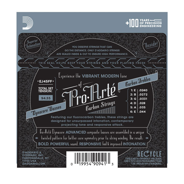 D'Addario EJ45FF Pro-Arte Carbon Комплект струн для классической гитары, нормальное натяжение