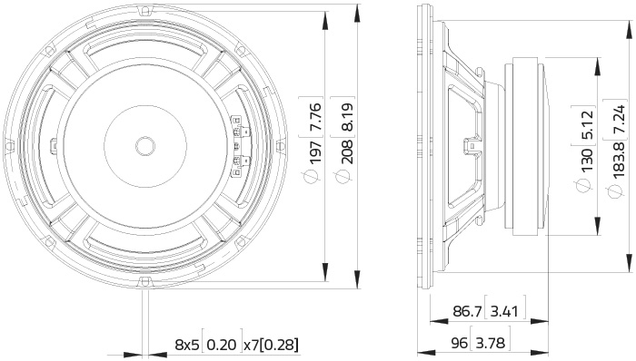 Lavoce WSF081.82-16 Динамик 8", 300Вт, 16 Ом