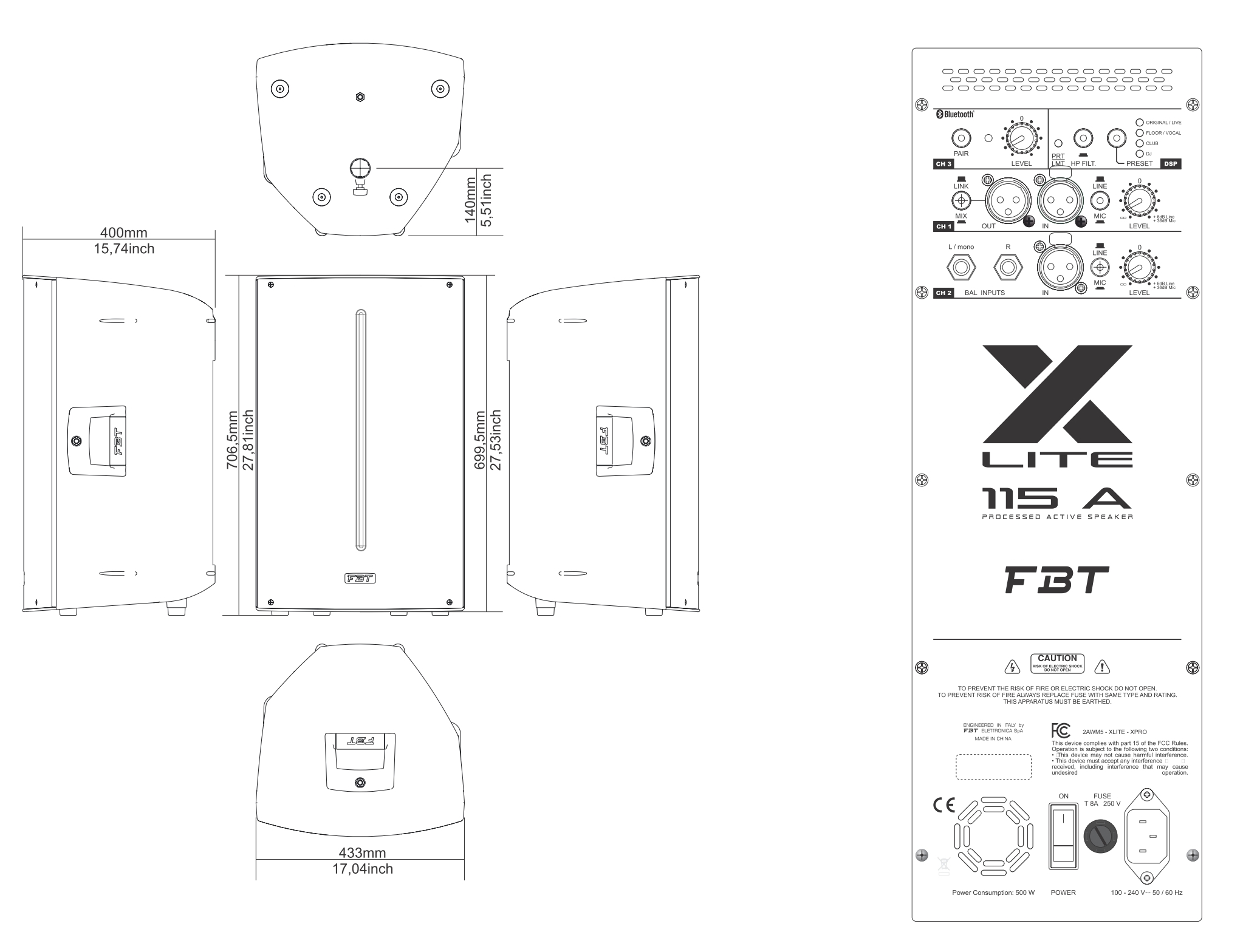 FBT X-LITE 115A активная акустическая система