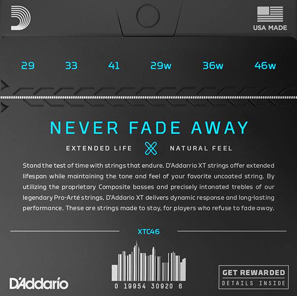 D'Addario XTC46 Комплект струн для классической гитары, посеребр., сильное натяжение, с покрытием