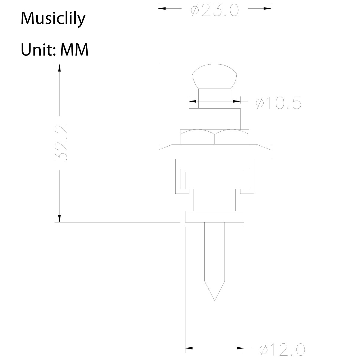 Musiclily M182-2 Крепление ремня с блокировкой(стреплоки), черные, 2шт