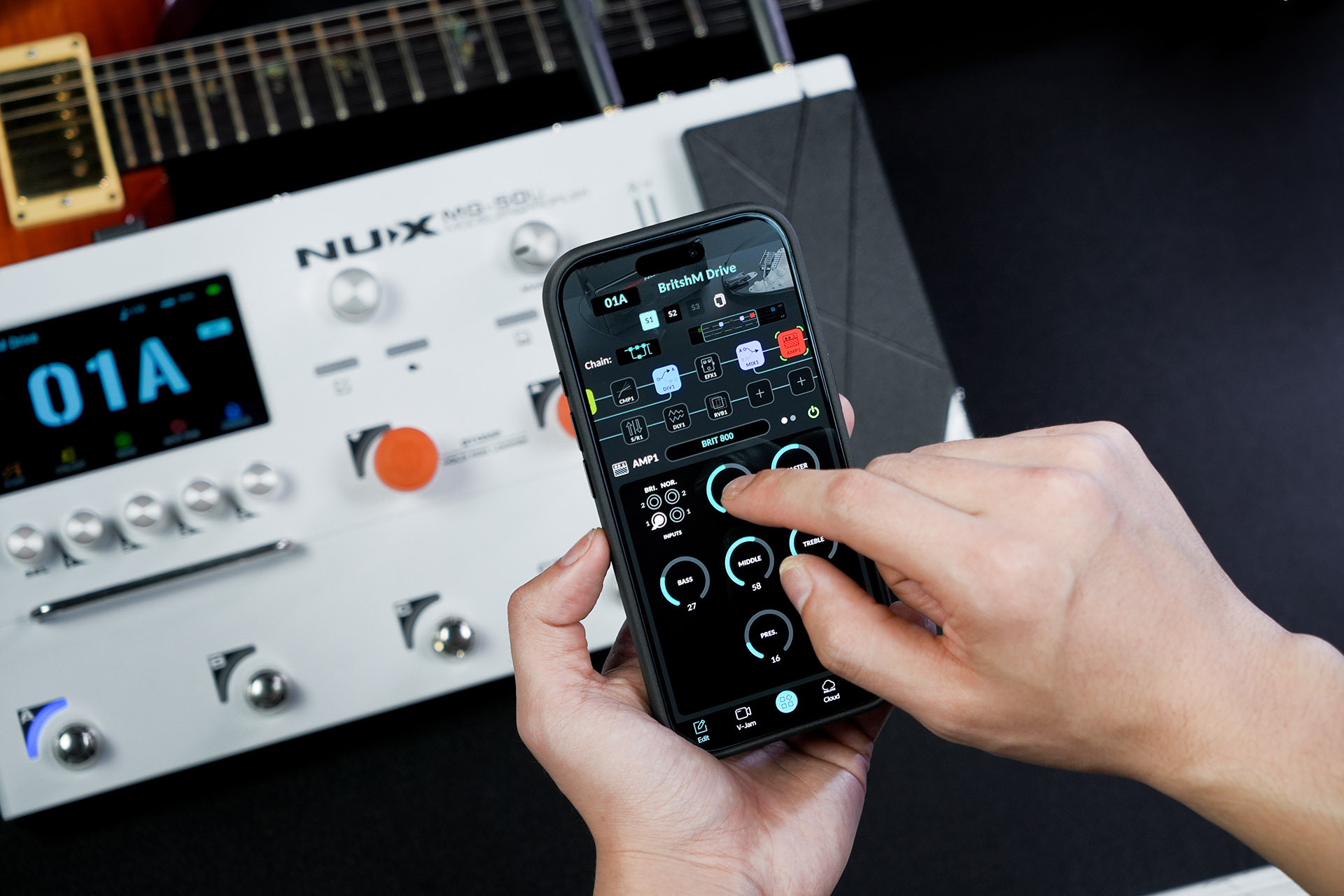 Nux MG-50LI-DB Процессор эффектов, портативный, темно-синий