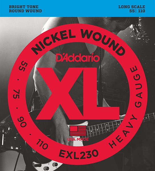 D`Addario EXL230 XL NICKEL WOUND Струны для бас-гитары Long Heavy 55-110