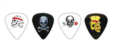 D'Andrea RPSKH Skulls Медиатор, толстый, рисунок «Череп»