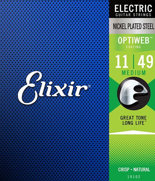 Elixir 19102 Optiweb Комплект струн для электрогитары, никелированная сталь, Medium 11-49