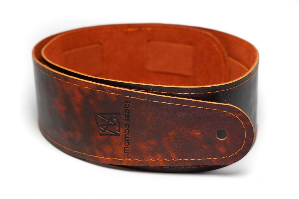 Mamba straps MB6061-129-3 Ремень для гитары, кожаный, рыжий лофт
