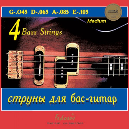 Fedosov GB4-2 Комплект струн для бас-гитары, никель, Medium, 45-105
