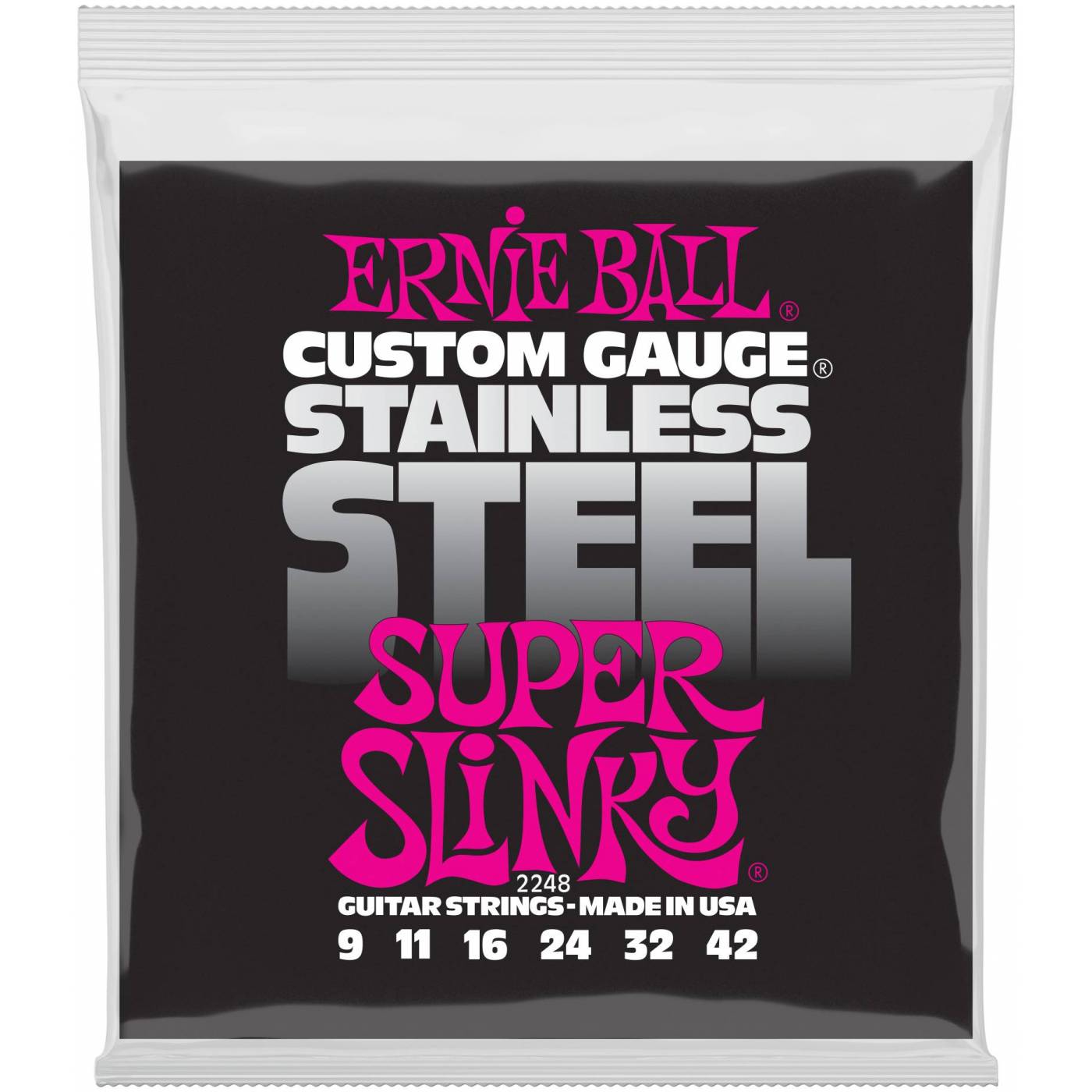 ERNIE BALL 2248 Stainless Steel Slinky Super 9-42 - Струны для электрогитары